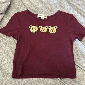 Cropped bear tee